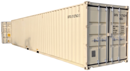 Tan 40-foot double-door container