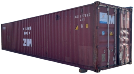 Used maroon 40-foot standard container