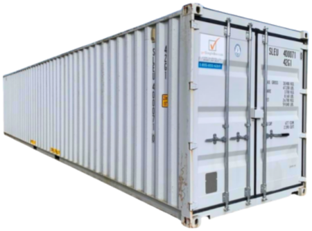 White 40-foot standard container