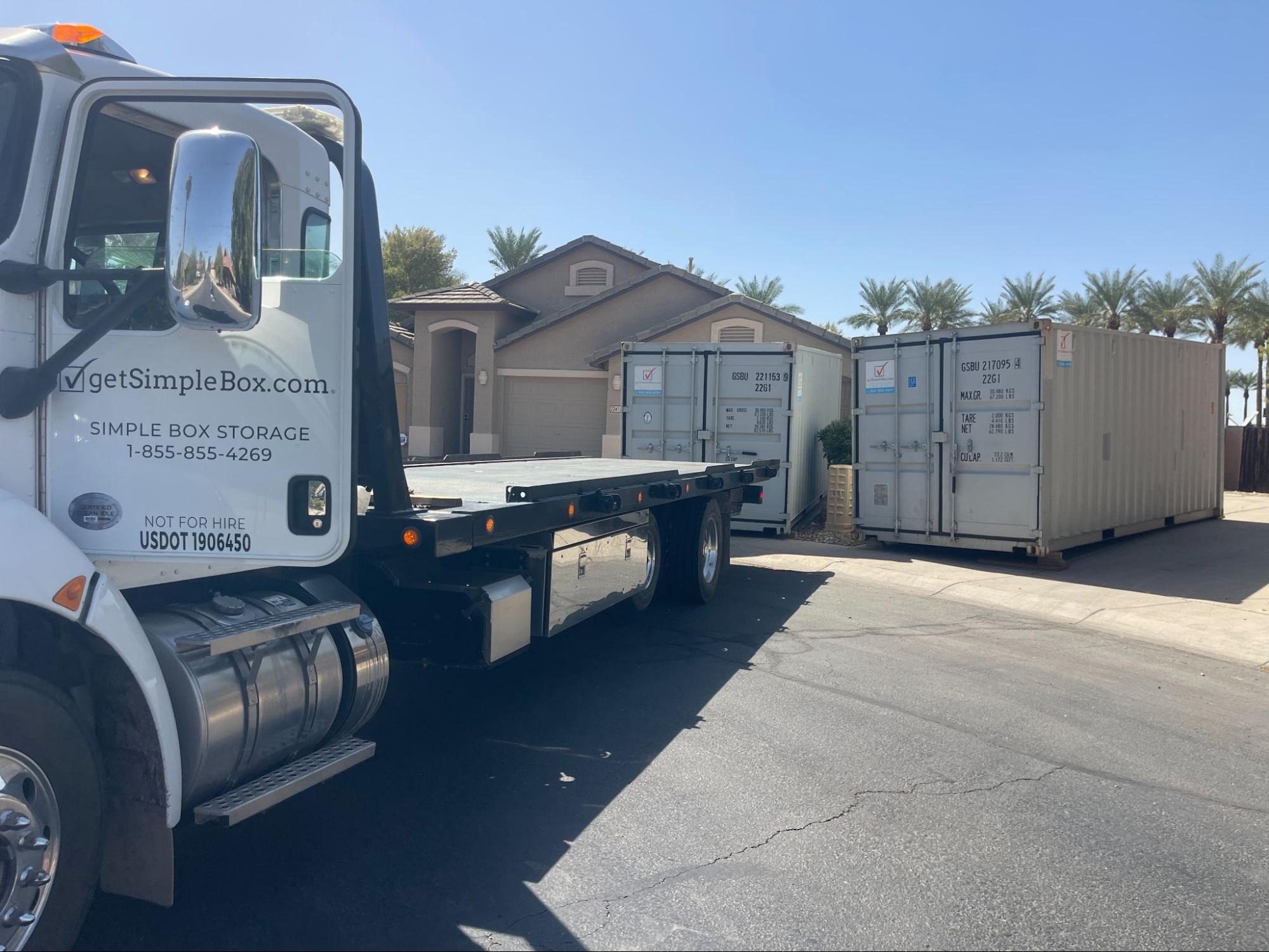 20-foot portable container delivered to a home, providing reliable moving and storage solutions in the Yakima Valley 
