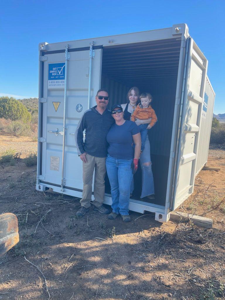 20-foot storage container rental in Ferndale, WA used for home renovation storage near Slater Road with easy walk-in access