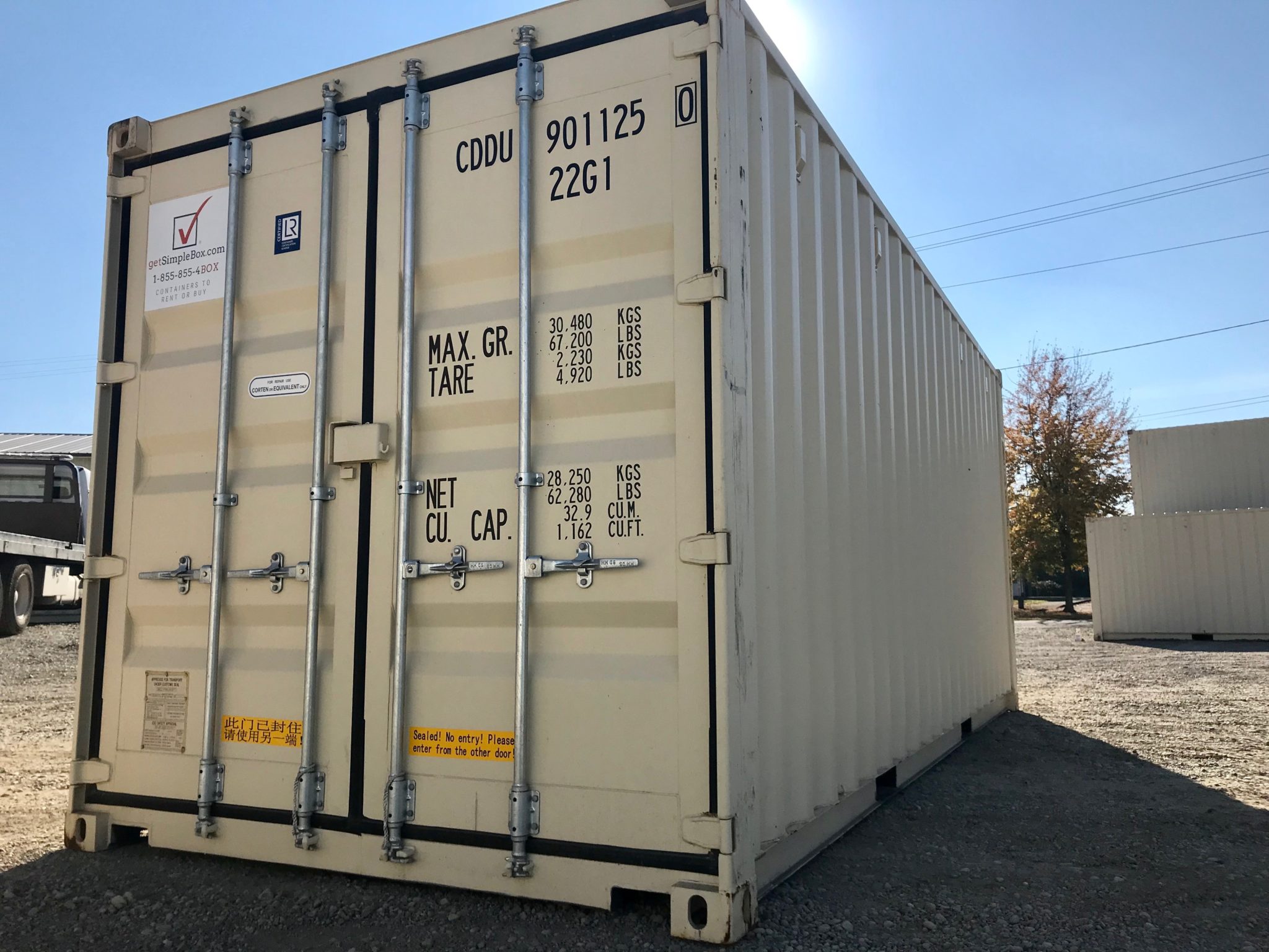 Double Door (doors on each end) 20 foot Container from Simple Box