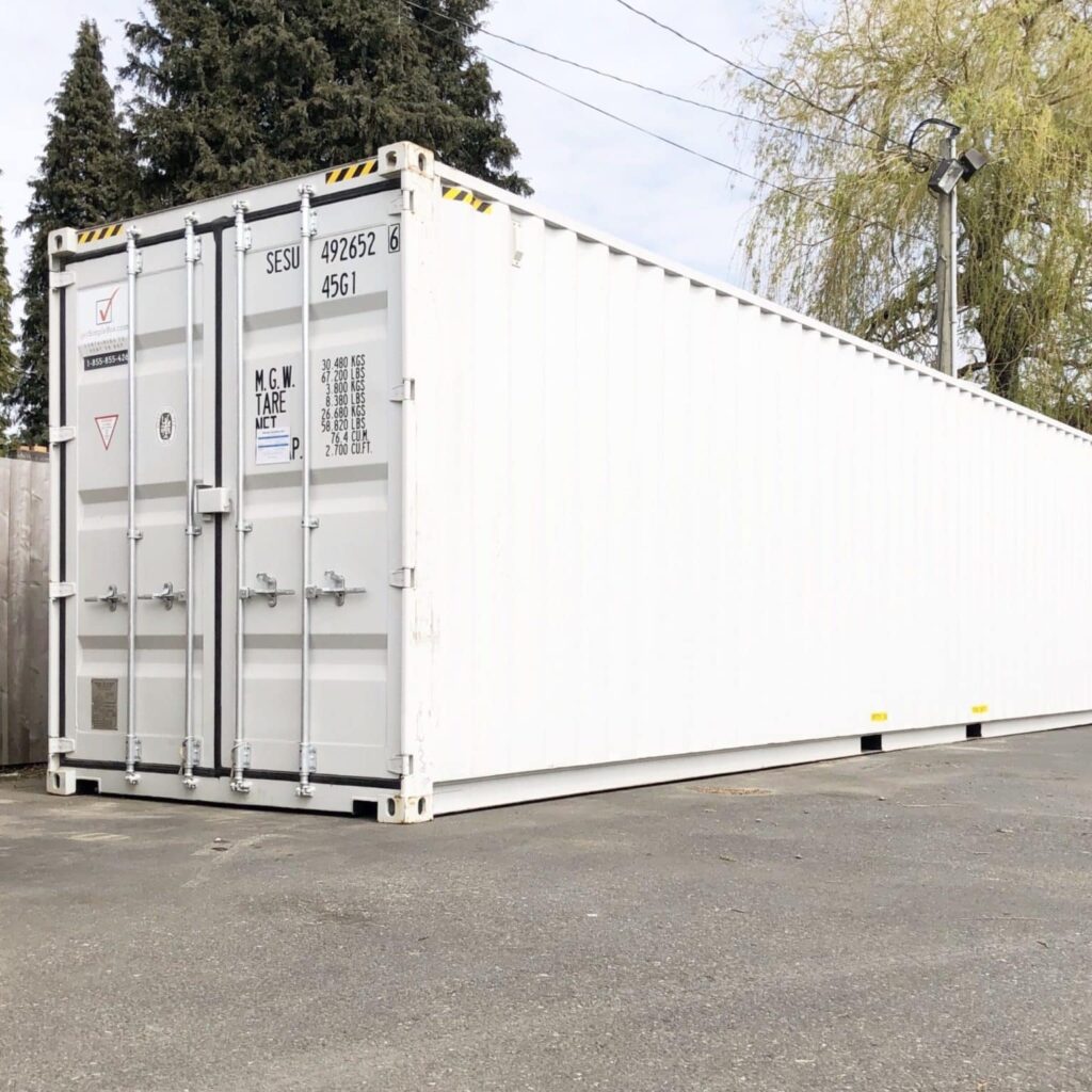 Gray shipping container