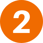 Circular icon of the number 2