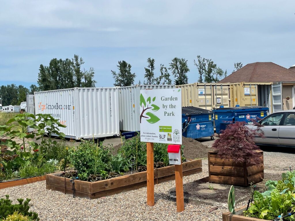 Gravel yard with shipping containers in Salem, Oregon.