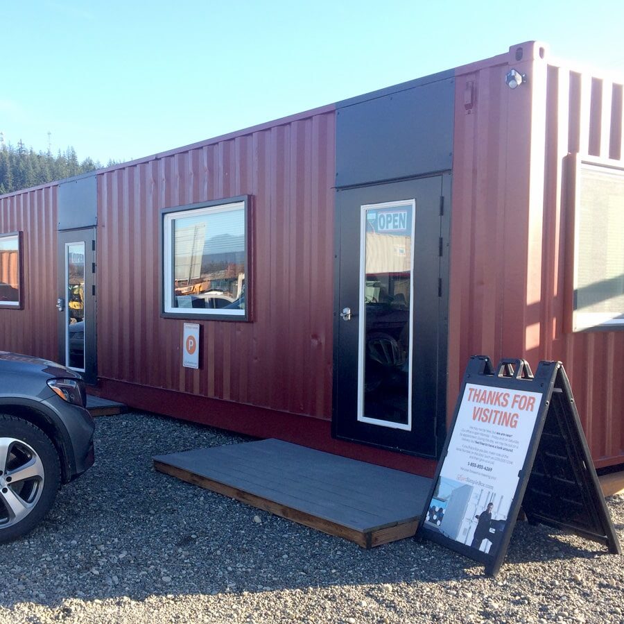 Windows and Doors added to Shipping Container office