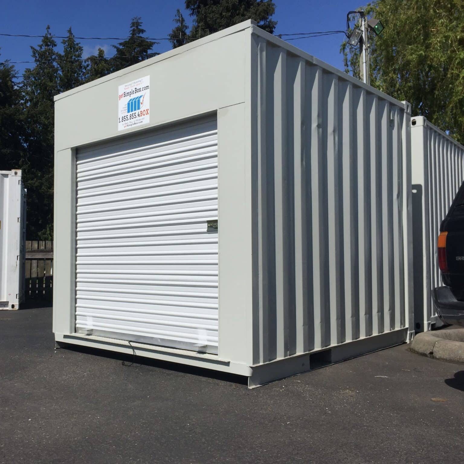 8x10 Contianer with a shipping container roll-up door