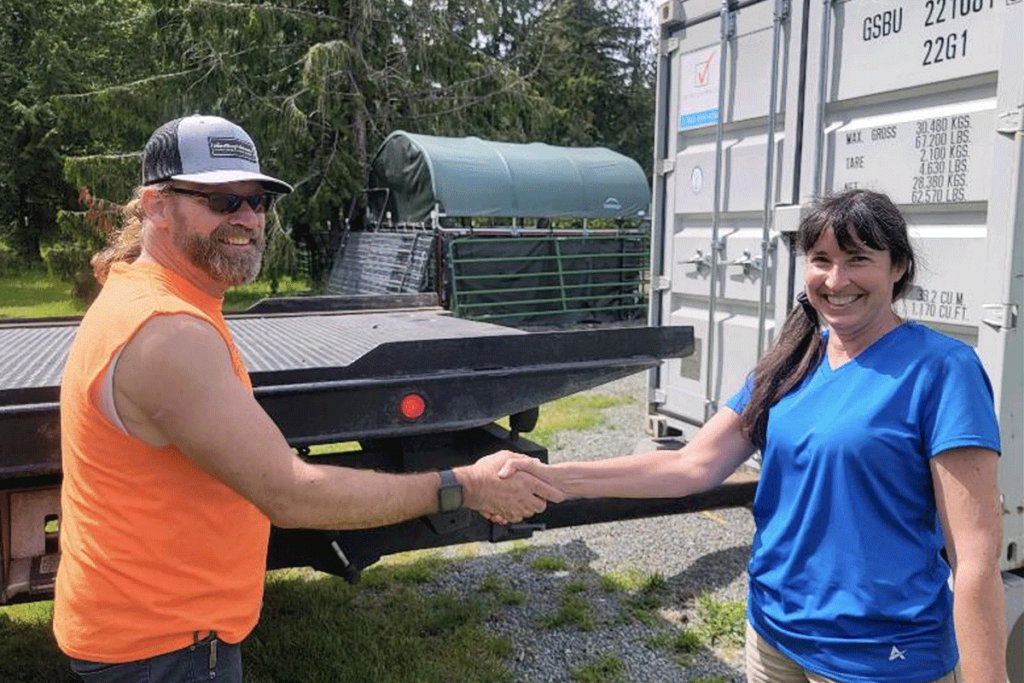 Driver delivered 20 foot shipping container