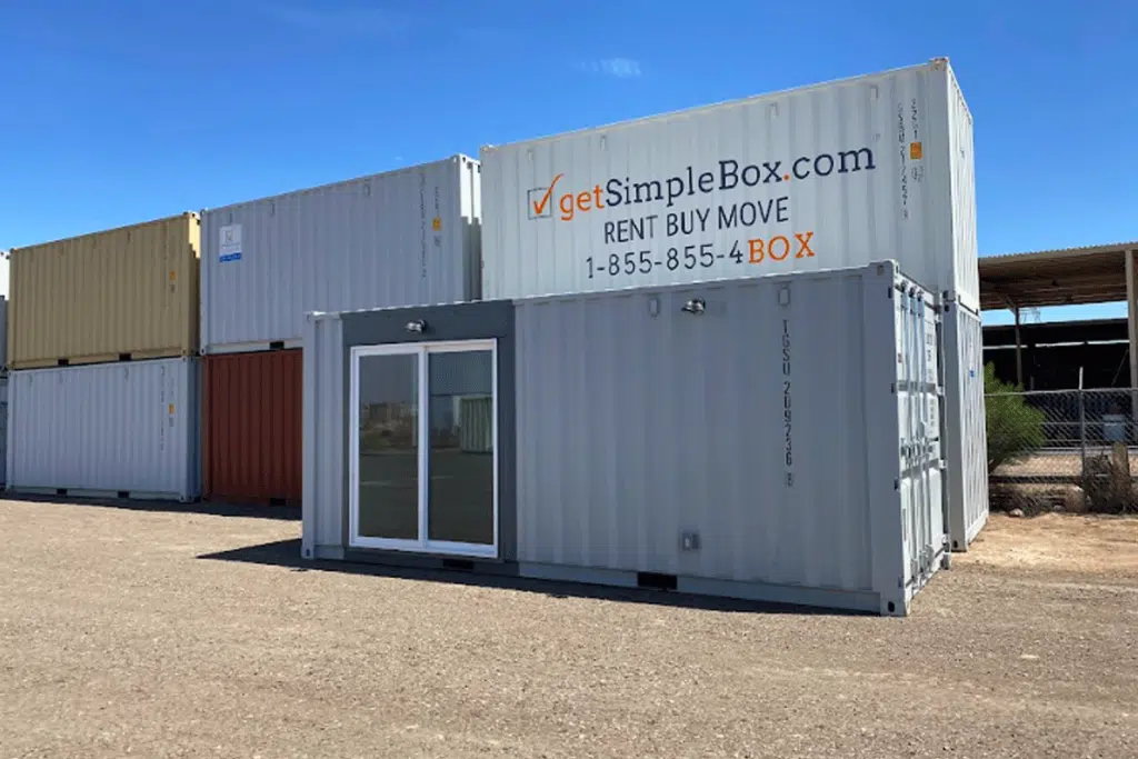 Gray Shipping Container Modified as an Office