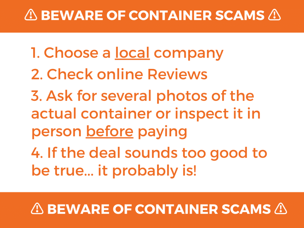 Warning to avoid Shipping Container Scams