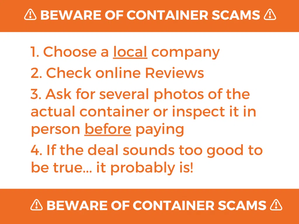 Warning to avoid Shipping Container Scams