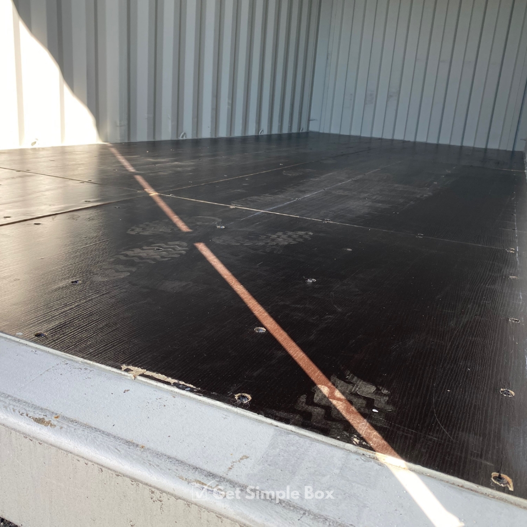 Floor of 20 ft Storage Container Rental 20 foot Shipping Container for Rent from Get Simple Box