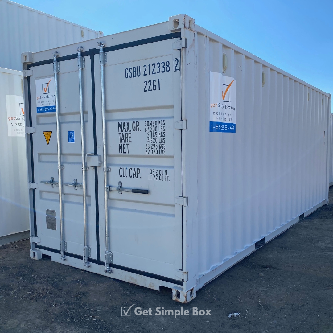 Exterior of 20 ft Storage Container Rental 20 foot Shipping Container for Rent from Get Simple Box