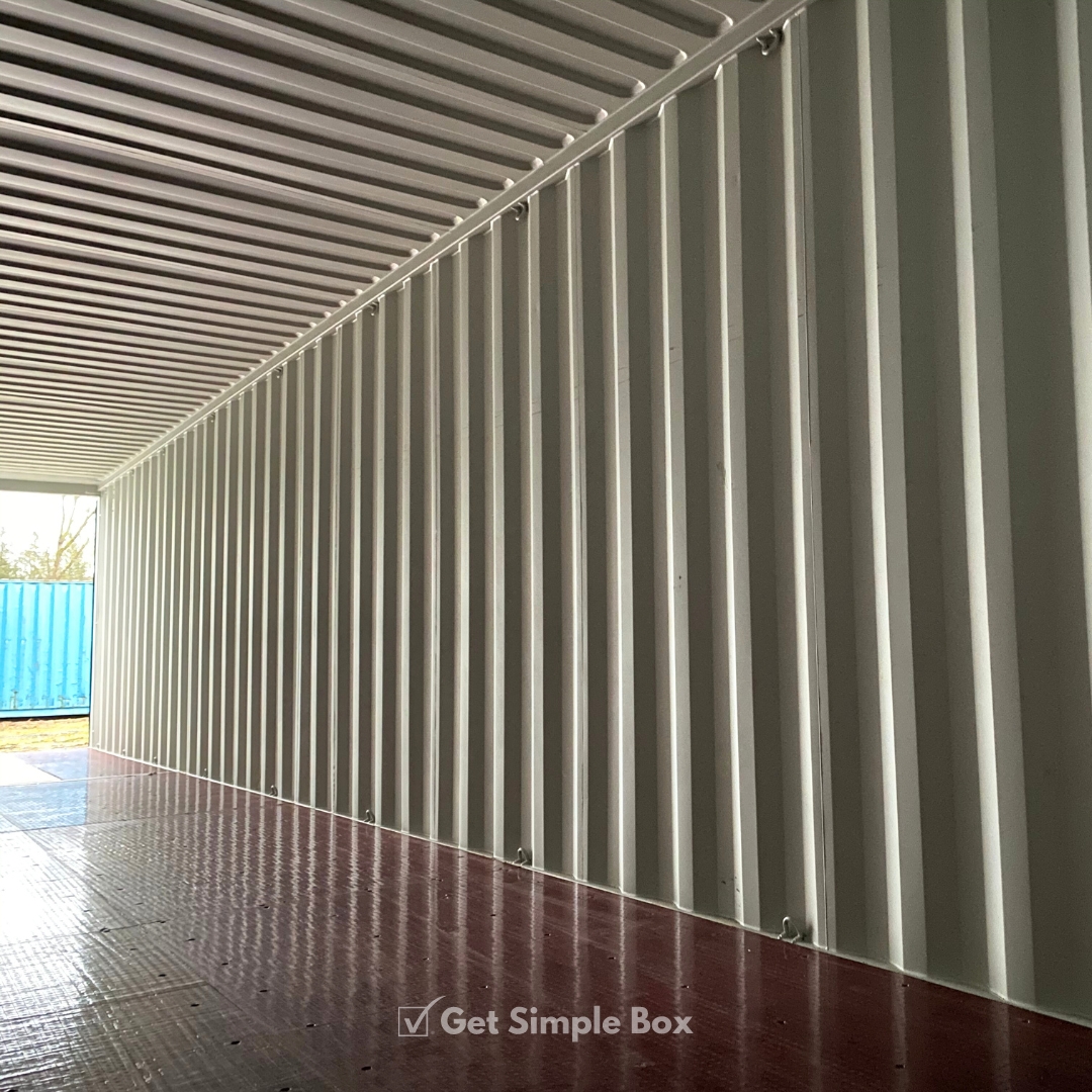 Inside of 40 ft Storage Container Rental 40 foot Shipping Container for Rent from Get Simple Box