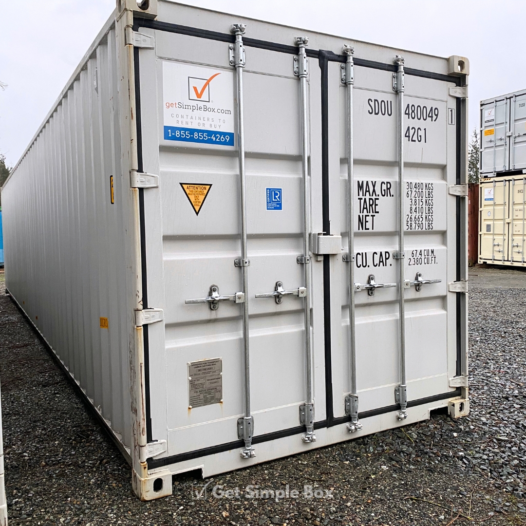 Doors of 40 ft Storage Container Rental 40 foot Shipping Container for Rent from Get Simple Box