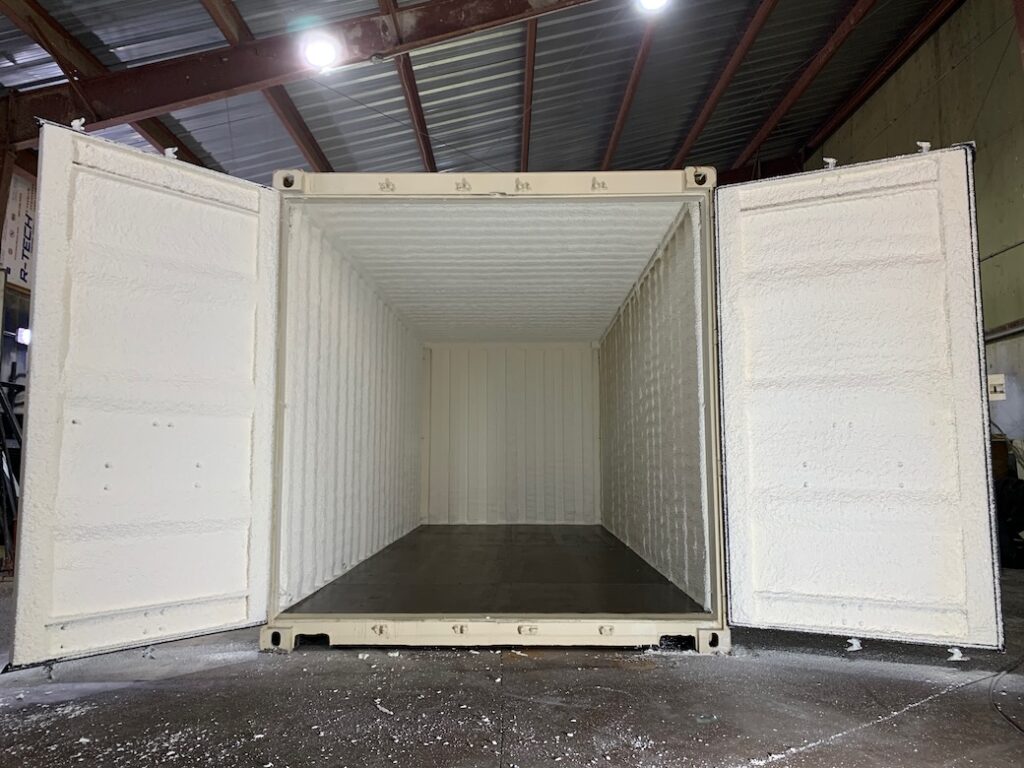 After Spray Foam Insulation custom Shipping Container Modification from Get Simple Box