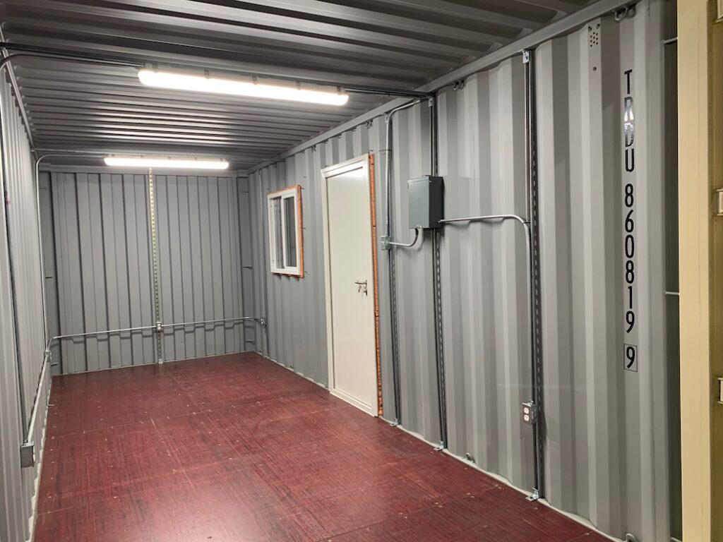 Shipping Container Modification add single circuit Electrical lights outlets Get Simple Box