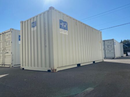 Yard with new 20 foot shipping container