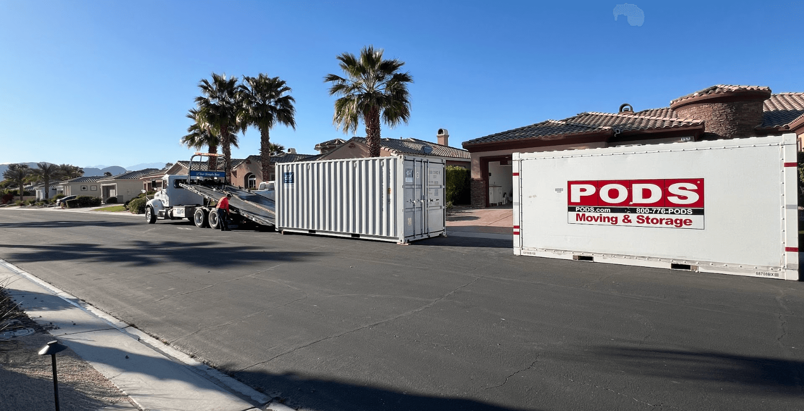 Shipping container from Get Simple Box and Pods delivered in a client.