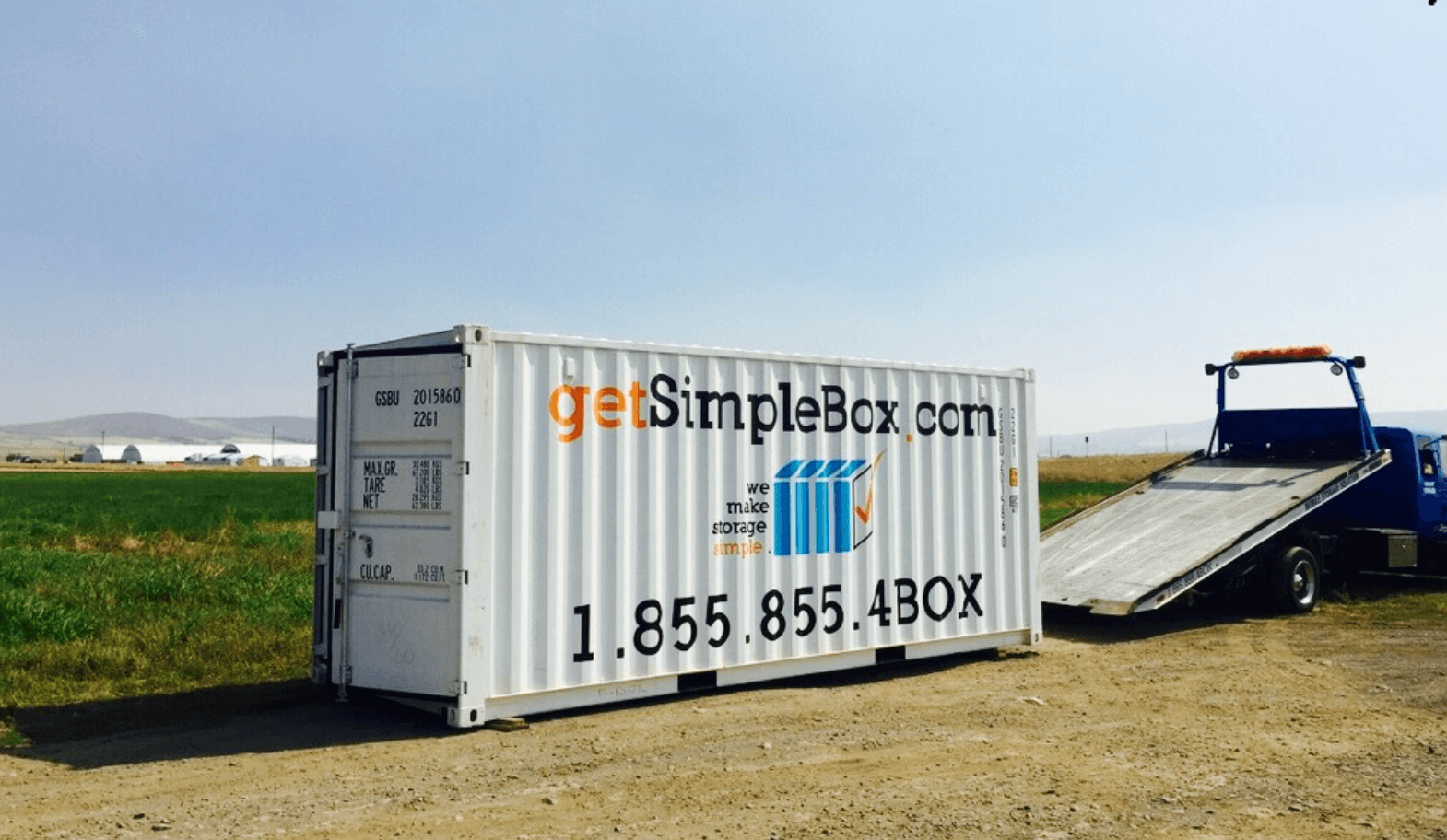 20 foot shipping container delivered in yard