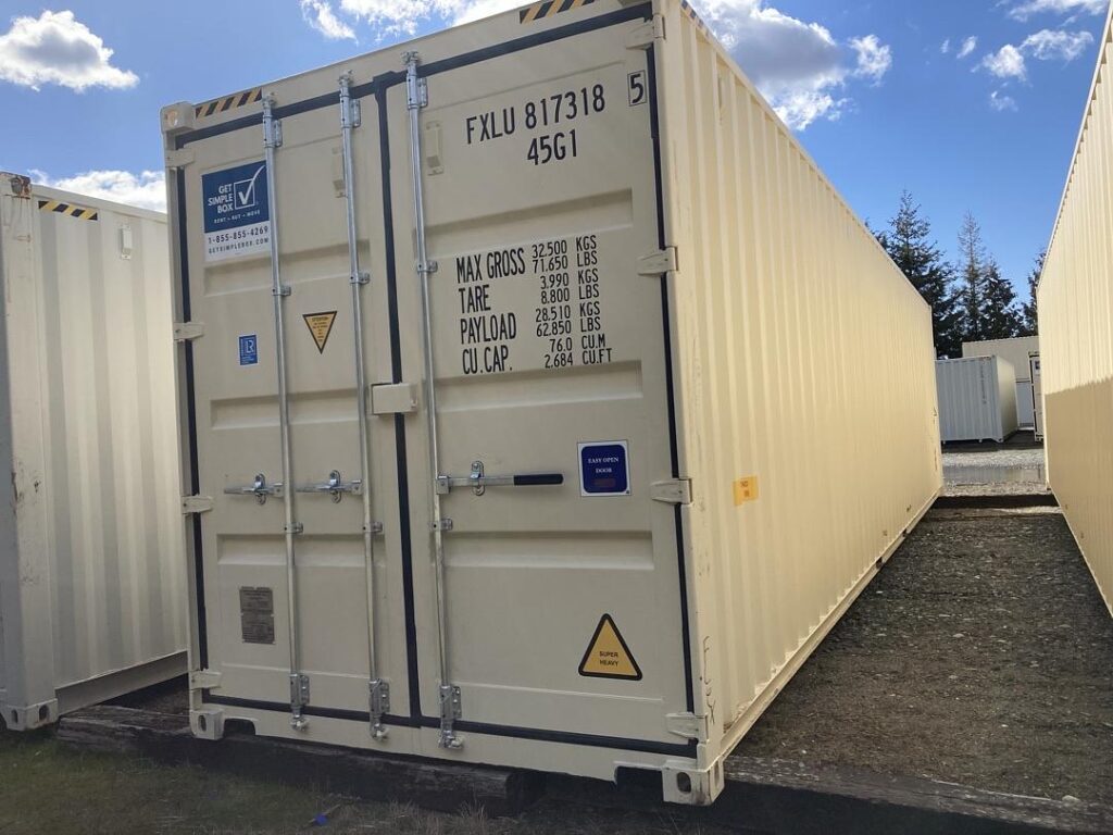 40ft High Cube Double Door Container available for rent or sale with Get Simple Box