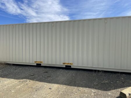 White 40ft high cube shipping container in Get Simple Box Yard ready for delivery