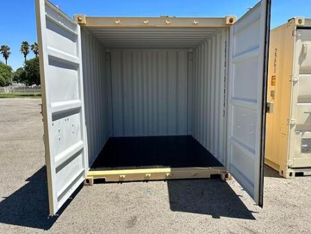 10 Foot Shipping Container Rental in Palm Springs Front Exterior with Doors Open