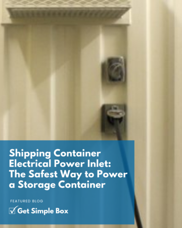 shipping container electrical power inlet installed on storage container