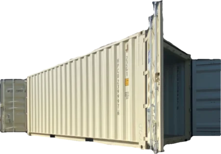 Tan 20-foot tunnel container with doors at both ends