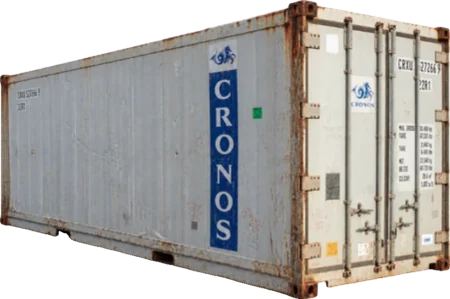 Used 20-foot refrigerated container with Cronos branding
