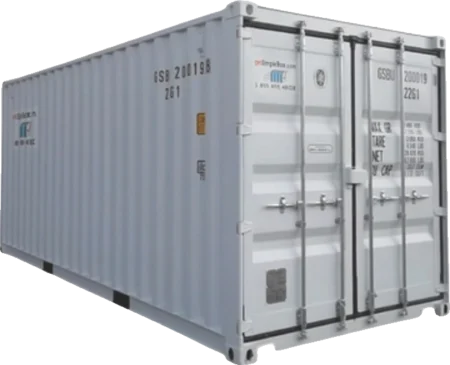 White 20-foot standard container