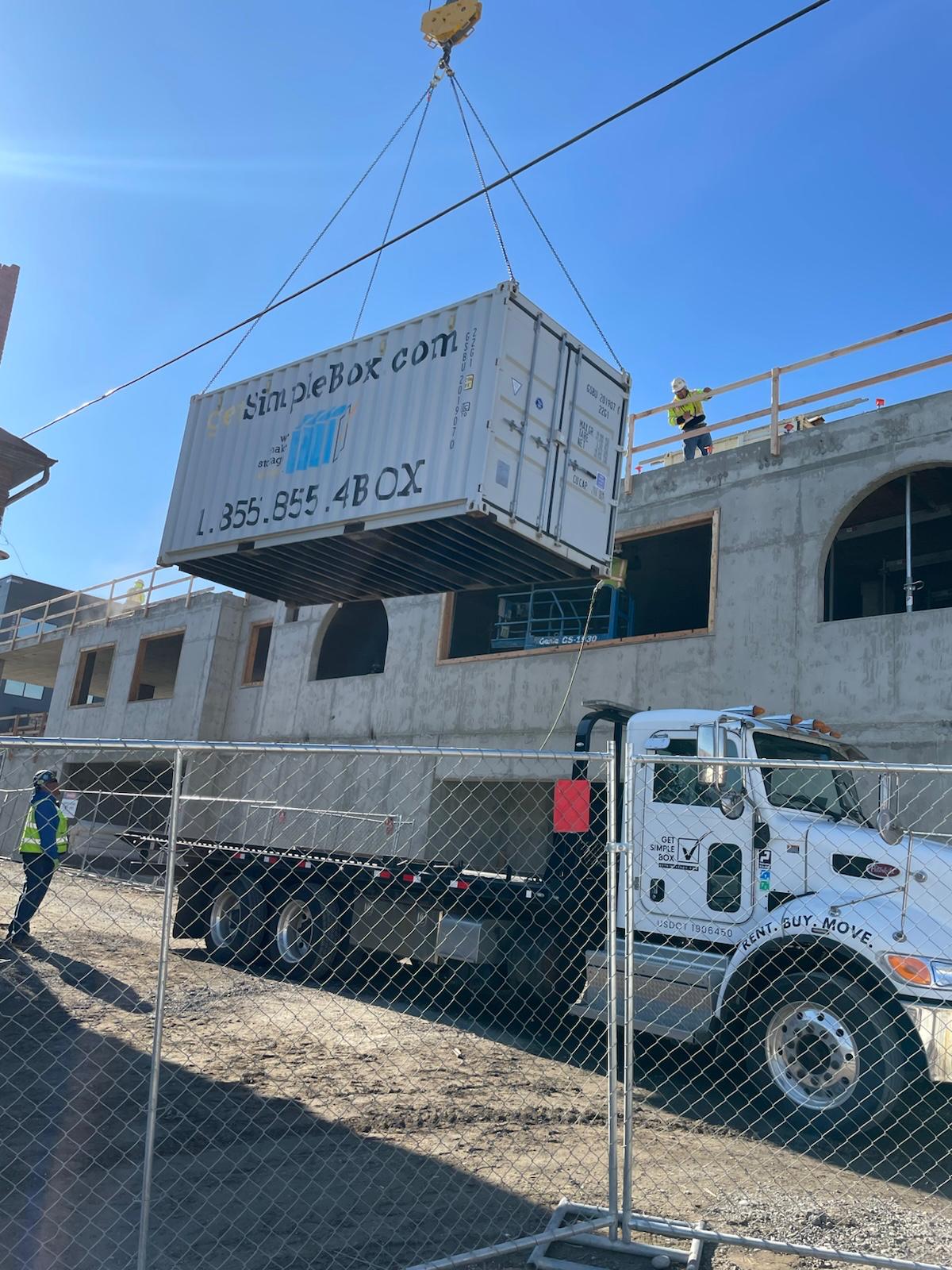 Container rentals supporting active construction site in Mesa, AZ