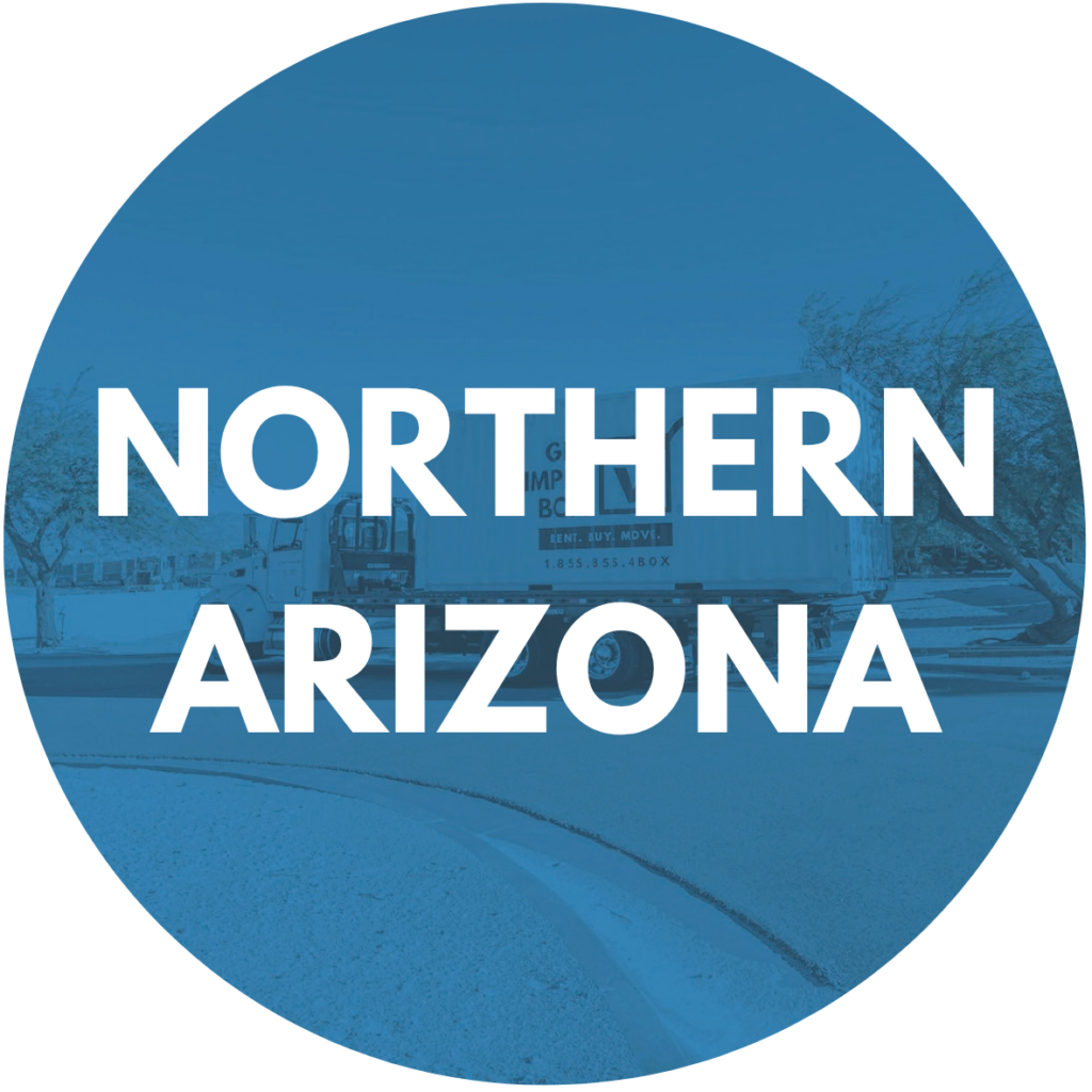 Northern Arizona service area badge with storage containers in the background