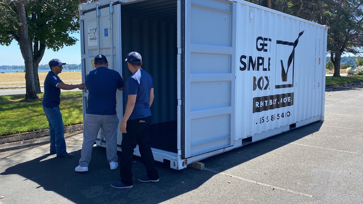 Local storage company experts helping customers choose the right storage container rental