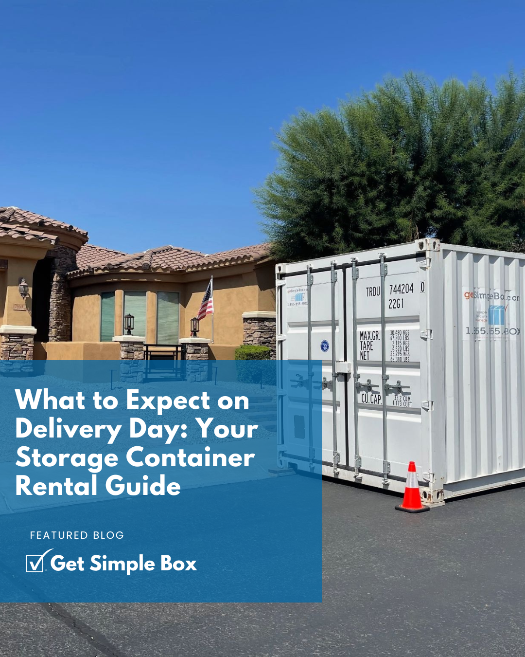 Our popular 20 foot shipping container placed in a residential driveway, providing secure on-site storage for home renovations.png
