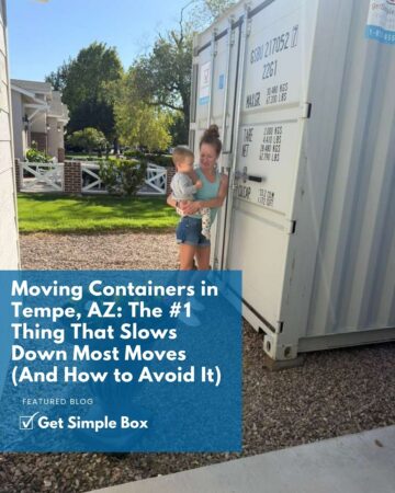 Portable moving containers in Tempe, AZ delivered to a South Tempe home so homeowners can pack at their own pace before moving day