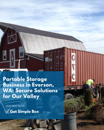 Secure onsite storage container used for farm equipment and tool storage in Whatcom County