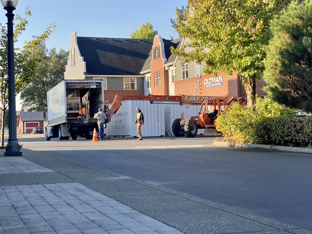 Storage container rental in Mount Vernon, WA for a home remodel