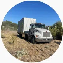 Shipping container delivery and placement in Arlington, Island County