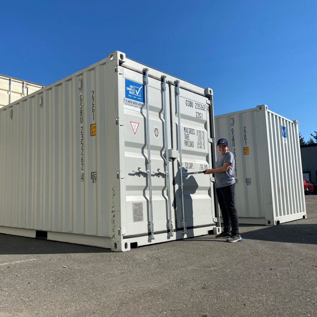 Shipping container delivery and placement in Desert Hot Springs, Riverside County