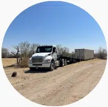Shipping container delivery and placement in El Mirage, Maricopa County