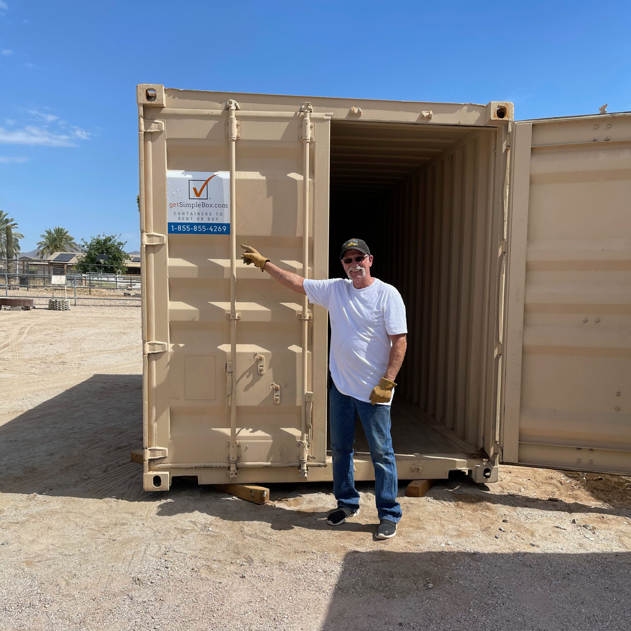 Shipping container delivery and placement in Goodyear, Maricopa County