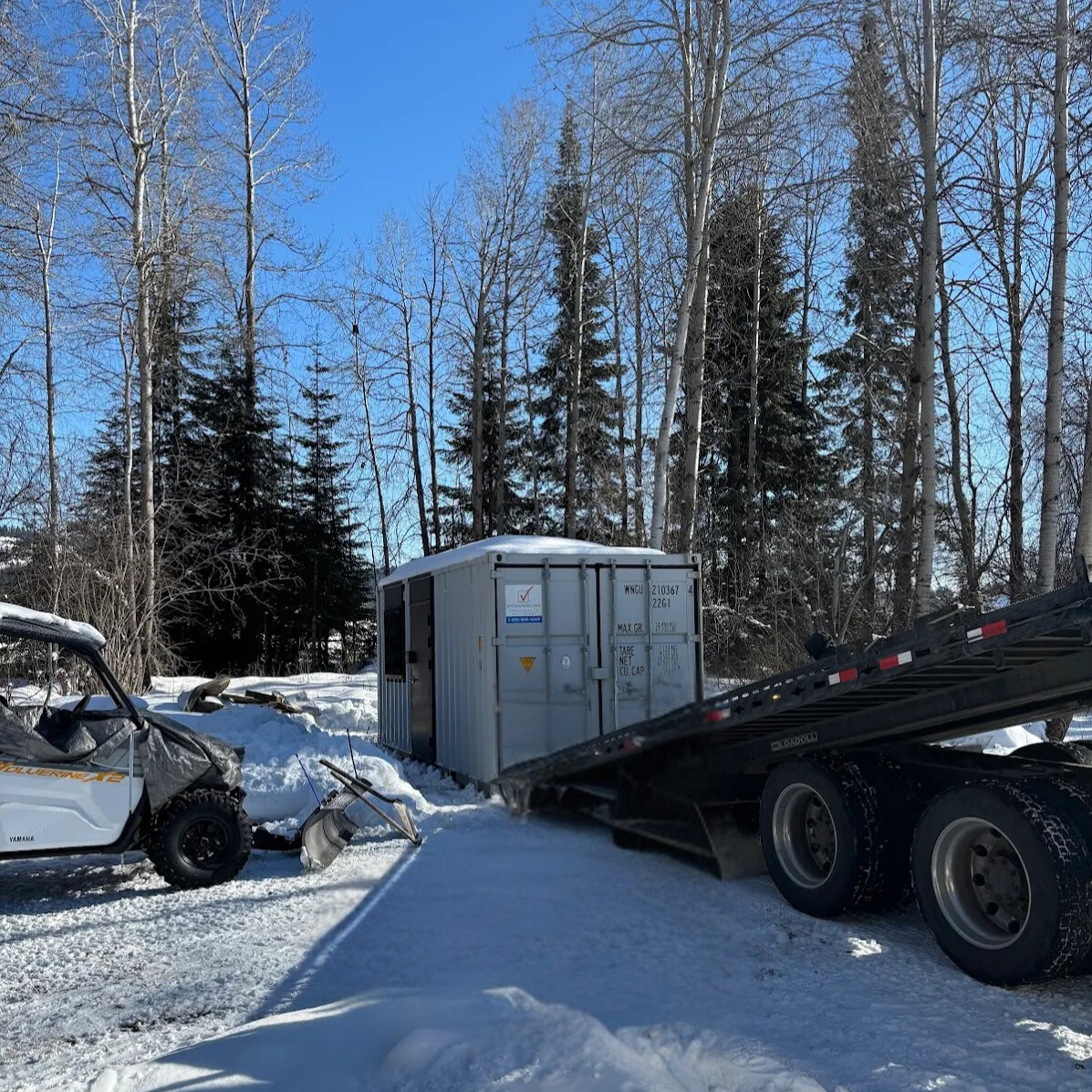 Shipping container delivery and placement in Selah, Kittitas County