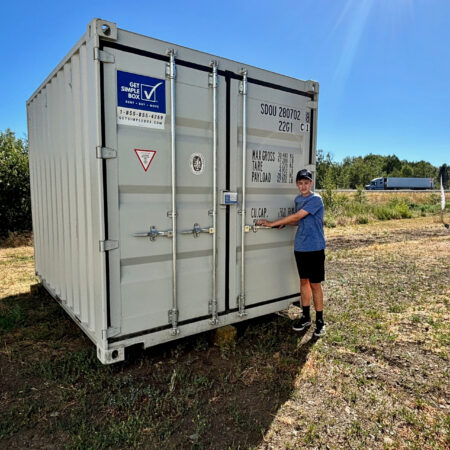 Shipping container delivery and placement in Selah, Yakima County