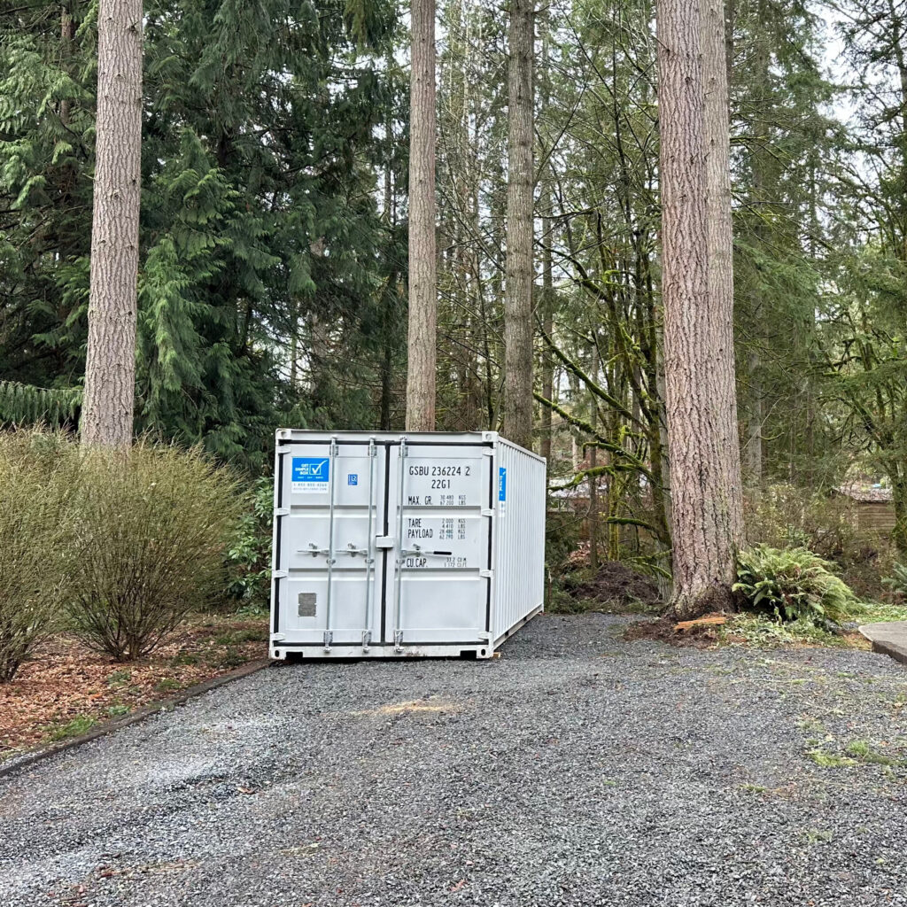 Shipping container delivery and placement in Wenatchee, Chelan County