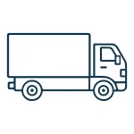 Delivery truck icon for portable storage container service