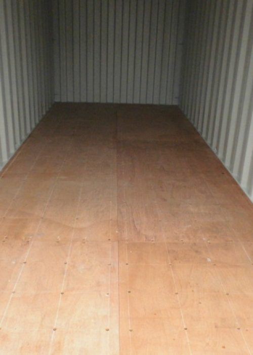 Interior Flooring of a new 20 foot shipping container