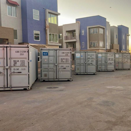 Conex Boxes for contractors at a job site in Maricopa County