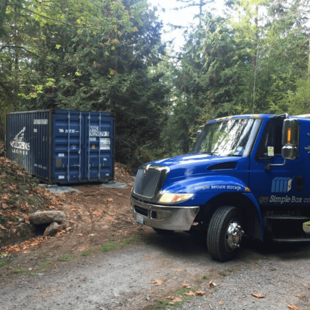shipping containers for sale -Container delivered in a forest.