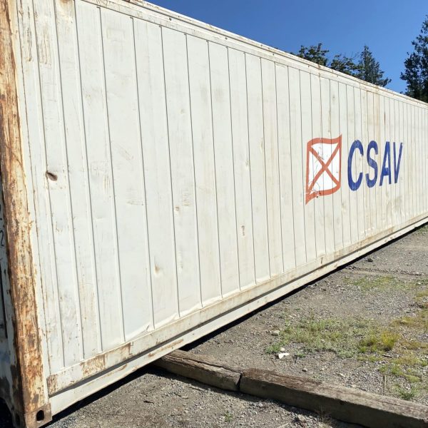 Exterior of refrigerated shipping container